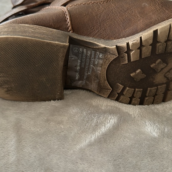 Y2K Maurice’s brown  leather fur ankle boots - Picture 4 of 6